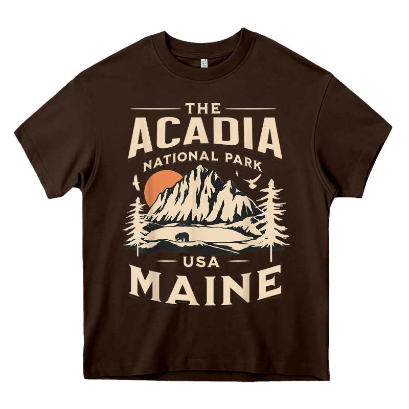 Acadia National Park Maine Nature Hike Outdoors Vintage T Shirt Heavy Core Tee by ArtMosaic | Teevron