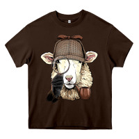 Chocolate Brown Detective Sheep Lamb Spy Investigator Farmer Sheep Lover 53 Heavy Core Tee - ArtMosaic