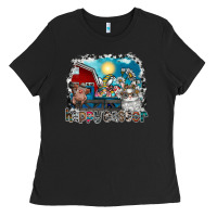 Black Happy Easter Ladies Tee - CowhideDigitalArt