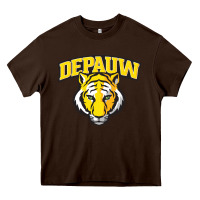 Chocolate Brown depauw clubs Heavy Core Tee - ArtMosaic