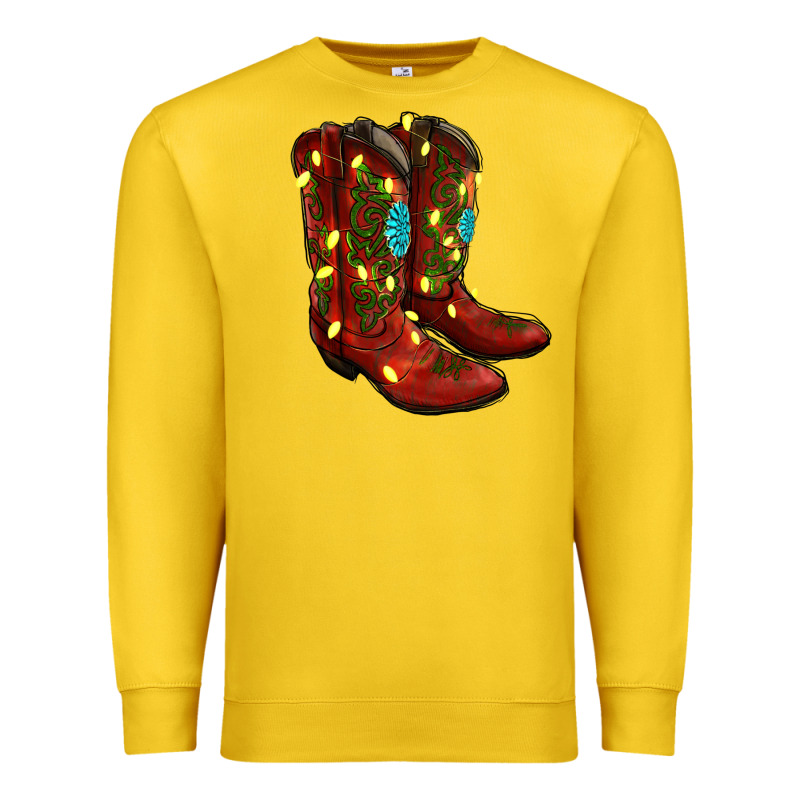 Cowboy Boots Christmas Premium Sweatshirt by RanaPortraitStore | Teevron