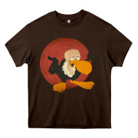 Chocolate Brown beaky buzzard 1 Heavy Core Tee - ArtMosaic
