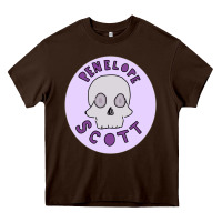 Chocolate Brown Penelope Scott Skeleton Heavy Core Tee - ArtMosaic