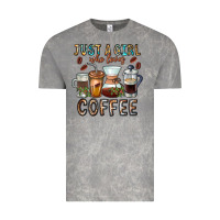 Cloud Rock Just A Girl Who Loves Coffee Vintage Tee - CowhideDigitalArt