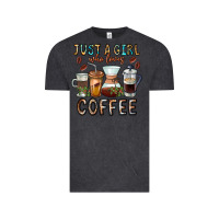 Vintage Black Just A Girl Who Loves Coffee Vintage Tee - CowhideDigitalArt