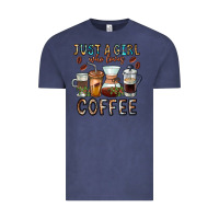 Vintage Denim Just A Girl Who Loves Coffee Vintage Tee - CowhideDigitalArt