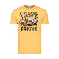 Vintage Mustard Just A Girl Who Loves Coffee Vintage Tee - CowhideDigitalArt