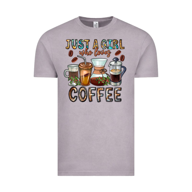 Just A Girl Who Loves Coffee Vintage Tee by CowhideDigitalArt | Teevron