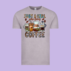 Just A Girl Who Loves Coffee Vintage Tee Designed By Cowhidedigitalart