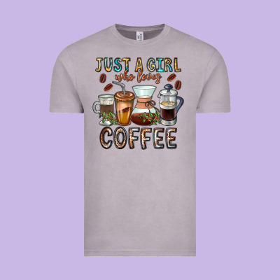 Just A Girl Who Loves Coffee Vintage Tee Designed By Cowhidedigitalart