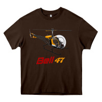 Chocolate Brown bell 47 helicopter Heavy Core Tee - ArtMosaic
