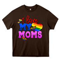 Chocolate Brown I love my moms Heavy Core Tee - FaDigitalArtStudio