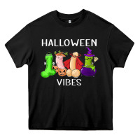 Black halloween vibes dick tie dye hippie retro lazy costume Heavy Core Tee - ArtMosaic