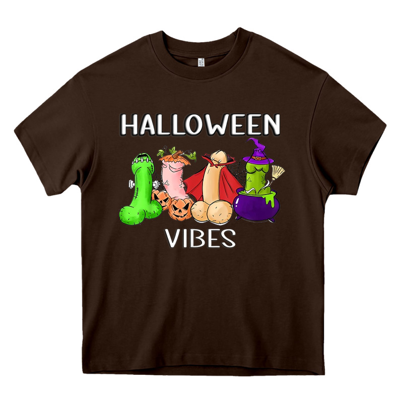 Halloween Vibes Dick Tie Dye Hippie Retro Lazy Costume Heavy Core Tee by ArtMosaic | Teevron
