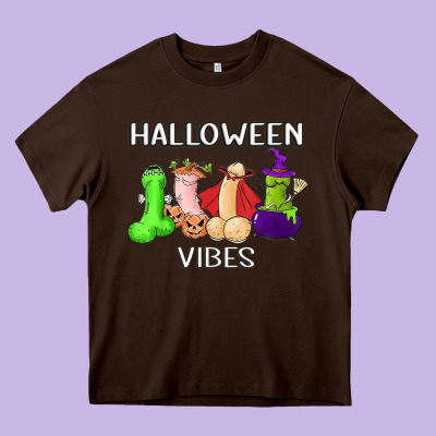 Halloween Vibes Dick Tie Dye Hippie Retro Lazy Costume Heavy Core Tee Designed By Artmosaic