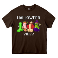 Chocolate Brown halloween vibes dick tie dye hippie retro lazy costume Heavy Core Tee - ArtMosaic