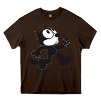Chocolate Brown felix the cat whistling Heavy Core Tee - ArtMosaic