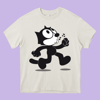 Felix The Cat Whistling Heavy Core Tee Designed By Artmosaic
