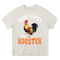 Cream Here Comes The Rooster Shirt Chicken Lady Outfit 243 Heavy Core Tee - ArtMosaic