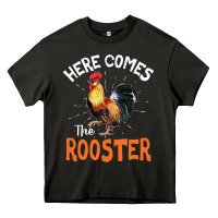 Asphalt Here Comes The Rooster Shirt Chicken Lady Outfit 243 Heavy Core Tee - ArtMosaic