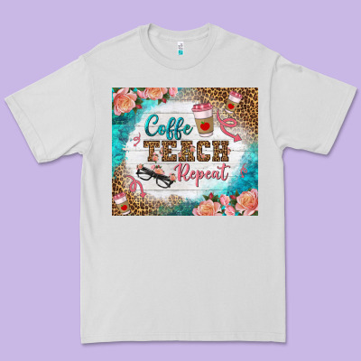 Coffee Teach Repeat Tumbler Premium Tee Designed By Bundleandbundleshop
