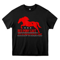 Black Red Pony Cafe, Funny cute horse lover Heavy Core Tee - ArtMosaic