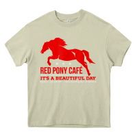 Mossy Red Pony Cafe, Funny cute horse lover Heavy Core Tee - ArtMosaic