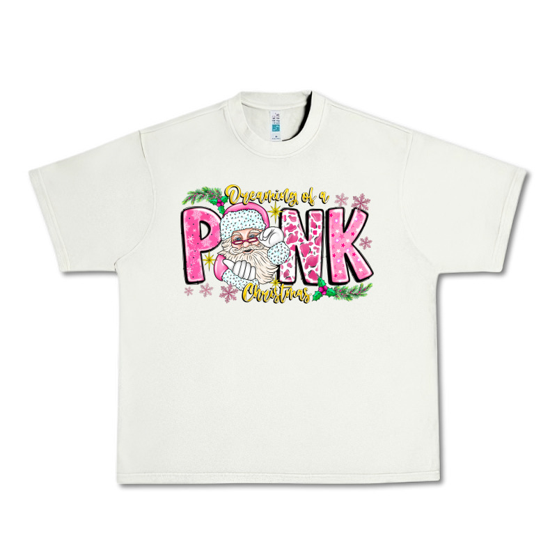 Dreaming Of A Pink Christmas Urban Heavy Tee by CowhideDigitalArt | Teevron
