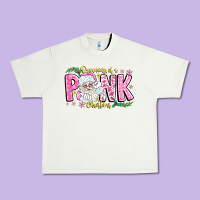 Dreaming Of A Pink Christmas Urban Heavy Tee Designed By Cowhidedigitalart