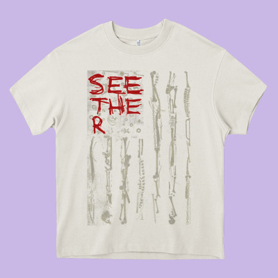 Seether Bone Flag Heavy Core Tee Designed By Artmosaic