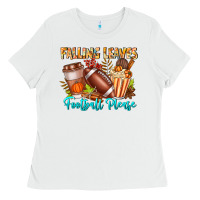 Falling Leaves Football Please Ladies Tee | Teevron