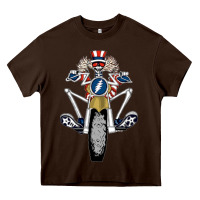 Chocolate Brown grateful motor ber Heavy Core Tee - ArtMosaic