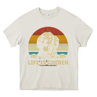 Cream Golden Retriever Dog Life is golden retro vintage Heavy Core Tee - ArtMosaic