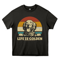 Asphalt Golden Retriever Dog Life is golden retro vintage Heavy Core Tee - ArtMosaic