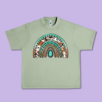 Western Rainbow Urban Heavy Tee Designed By Jasminsmagicworld
