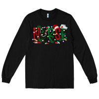 Black nurse christmas Long Sleeve Tee - RacoonDesign