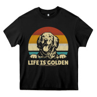 Black Golden Retriever Dog Life is golden retro vintage Heavy Core Tee - ArtMosaic