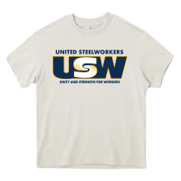Cream United Steelworkers - Unity and Strength for Worke Heavy Core Tee - ArtMosaic