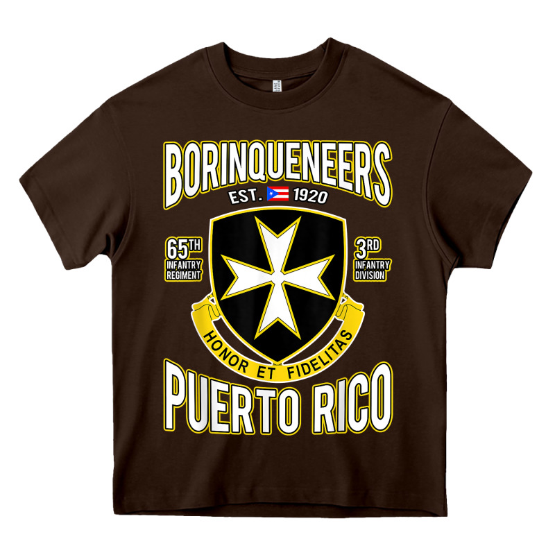 Borinqueneers Puerto Rico Flag Honor Et Fidelitas Heavy Core Tee by ArtMosaic | Teevron