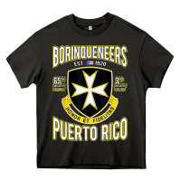 Asphalt Borinqueneers Puerto Rico Flag Honor Et Fidelitas Heavy Core Tee - ArtMosaic