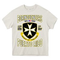 Cream Borinqueneers Puerto Rico Flag Honor Et Fidelitas Heavy Core Tee - ArtMosaic