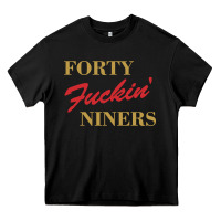 Black forty fvckin' niners Heavy Core Tee - ArtMosaic