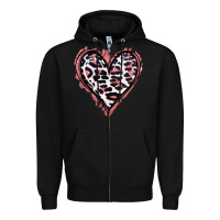 Black Leopard Glitter Heart Zipper Hoodie - Jasminsmagicworld