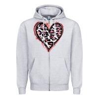 Heather Grey Leopard Glitter Heart Zipper Hoodie - Jasminsmagicworld