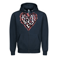 Navy Leopard Glitter Heart Zipper Hoodie - Jasminsmagicworld