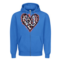 True Royal Leopard Glitter Heart Zipper Hoodie - Jasminsmagicworld