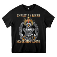 Black jesus christian biker never ride alone Heavy Core Tee - ArtMosaic