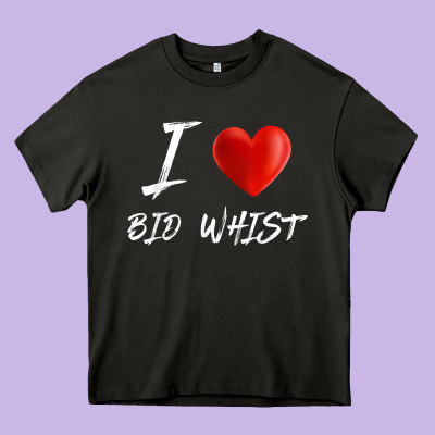 I Love Heart Bid Whist Card Game T Shirt Heavy Core Tee Designed By Artmosaic