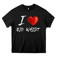 Black i love heart bid whist card game t shirt Heavy Core Tee - ArtMosaic