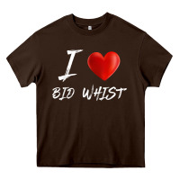 Chocolate Brown i love heart bid whist card game t shirt Heavy Core Tee - ArtMosaic